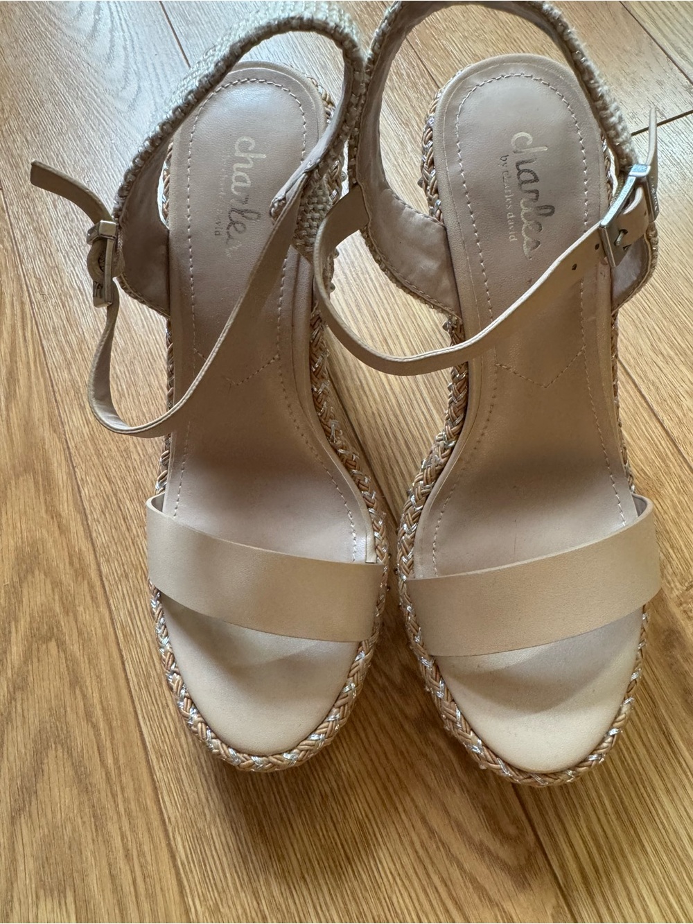 Charles by Charles David Beige Espadrille Wedge Sandals - Picture 4 of 5